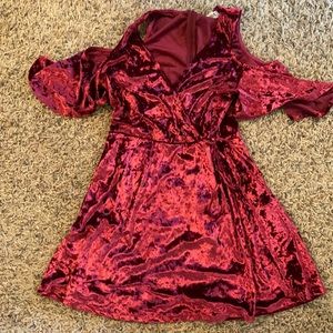 Cold shoulder wrap dress